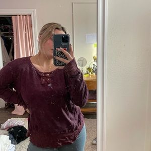 Maroon shirt with buttons